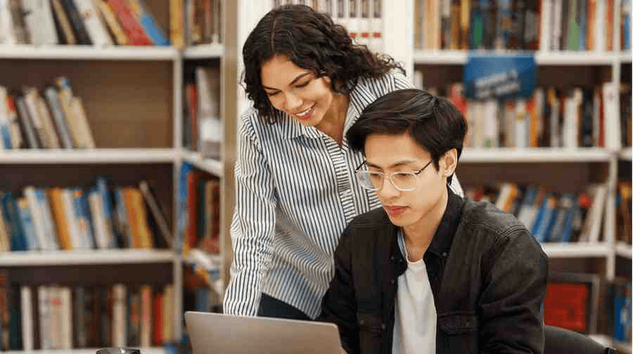 A medical education learning specialist helping a student through the residency application process.